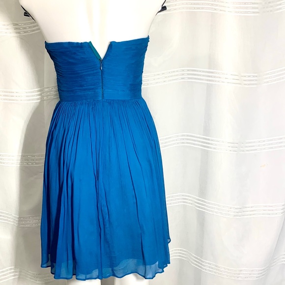 J Crew Silk Chiffon Bridesmaid Dress Strapless 2 Prom Party Wedding Cocktail - Picture 4 of 6
